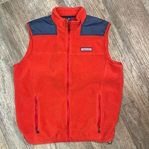 Orange and Gray Fleece hiking hunting outdoors Vest men L